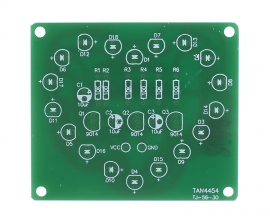 DIY Kit Heart-shaped Red LED Flashing Lamp 18pcs LED Analog Circuit Electronic Soldering Project